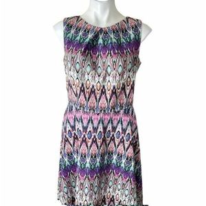 Signature Darby Sleeveless Mosaic Print Dress